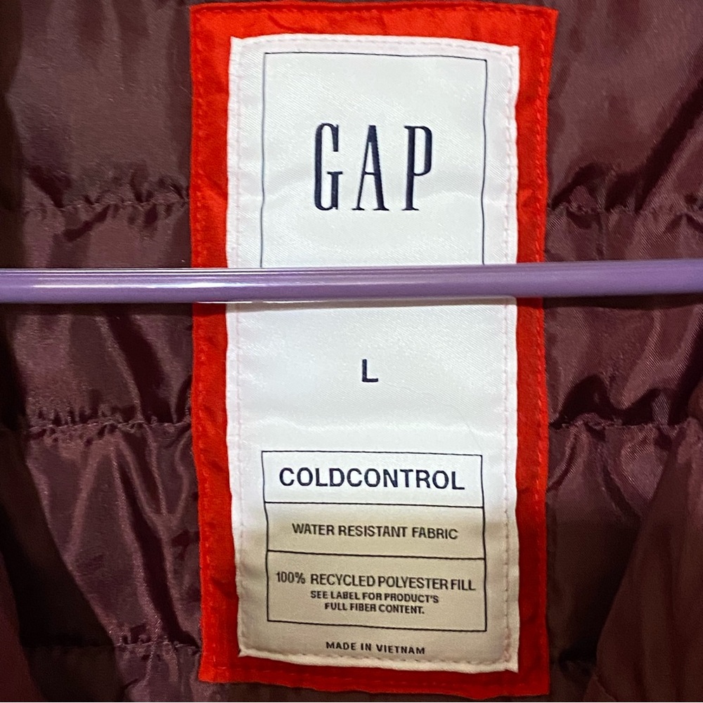 ❄️GAP, Size Large, Color Racing Red, Cold Control, Lightweight Puffer Jacket - Picture 3 of 8